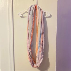 Colorful Neon Circle Infinity Scarf -Orange Purple